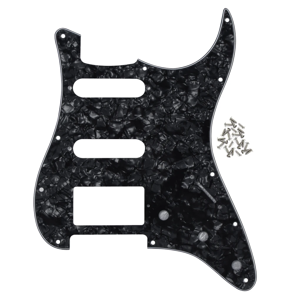 FLEOR Strat Гитара Pickguard HSS SSH царапин пластина черный жемчуг 4Ply с монтажными