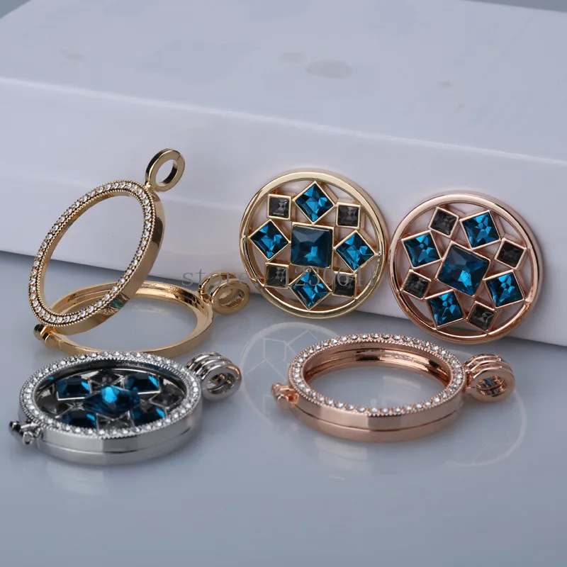 Новинка 33 мм монета синий роскошный кристалл мульти средний royale кварц подходит 35