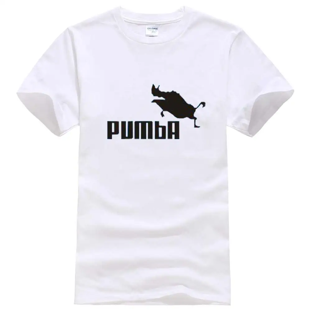 Забавные милые футболки homme Pumba, мужские хлопковые топы с короткими рукавами, крутая футболка, милый кавайный летний Трикотажный костюм, футболка - Цвет: 9009 white