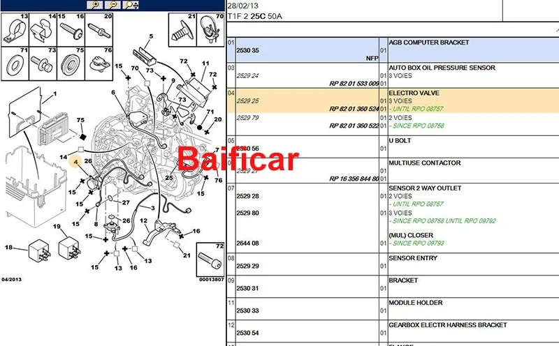 Baificar абсолютно подлинный автоматический редуктор AL4 клапан давления 252979 переключатель давления потока для peugeot 206 307 Citroen C2 C3