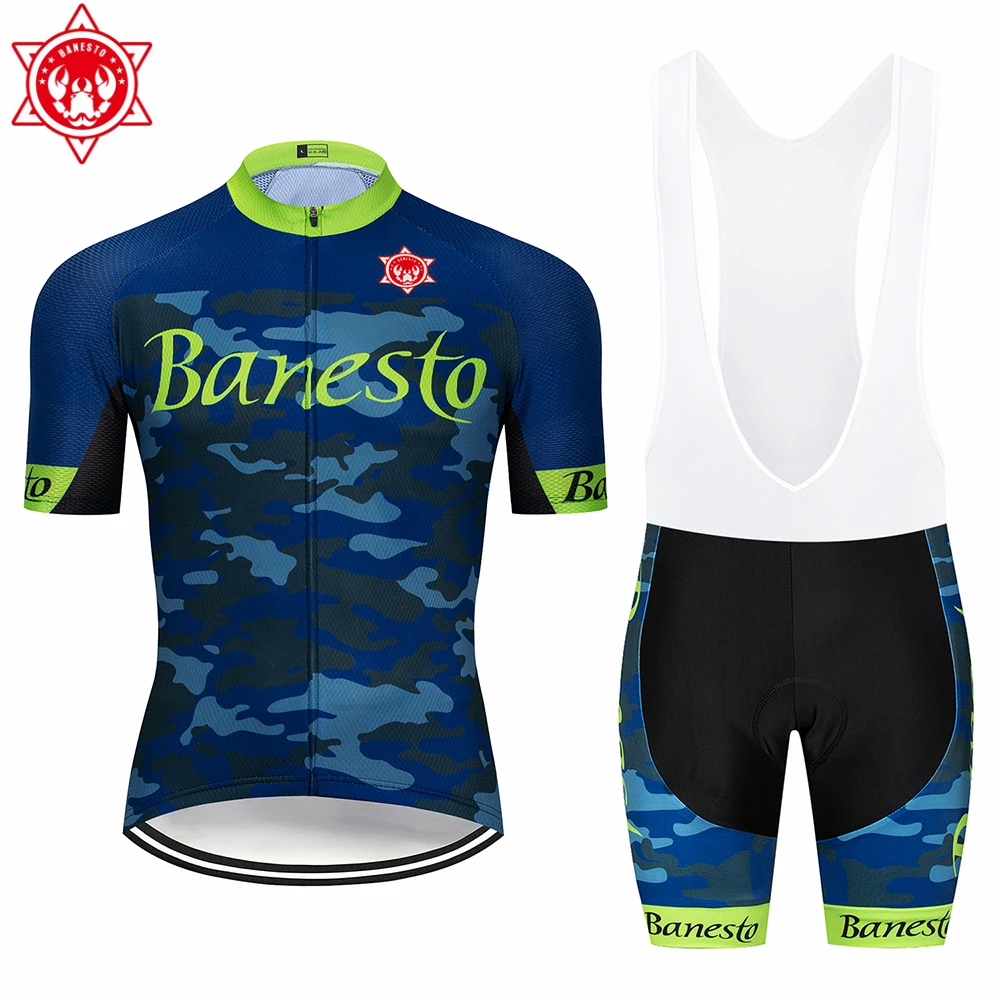 2018 Banesto Cycling Jersey Maillot Ciclismo Short Sleeve and bib Shorts Kits Strap cycle jerseys | Спорт и развлечения