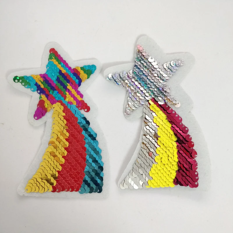 20 штук Star Метеор двусторонние покрытые блестками патчи железные на аппликации с