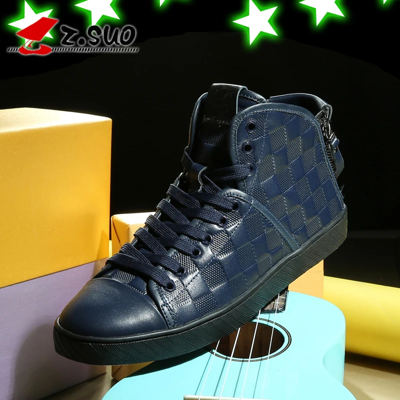 Zsuo men's autumn and winter trend high casual shoes high-top the latest popular fashion male leather ZS7901 | Обувь