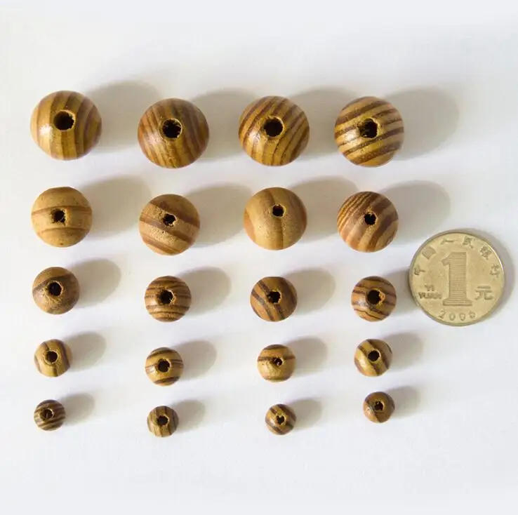 Сосновые деревянные бусины отличного качества натуральные круглые DIY для