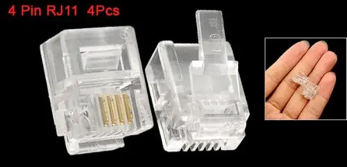 Новый стиль 4 шт 6P4C Pin RJ11 телефонный разъем прозрачный|jack asus|connector samtecjack electric |