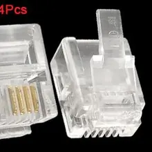 Новый стиль 4 шт 6P4C Pin RJ11 телефонный разъем прозрачный|jack asus|connector