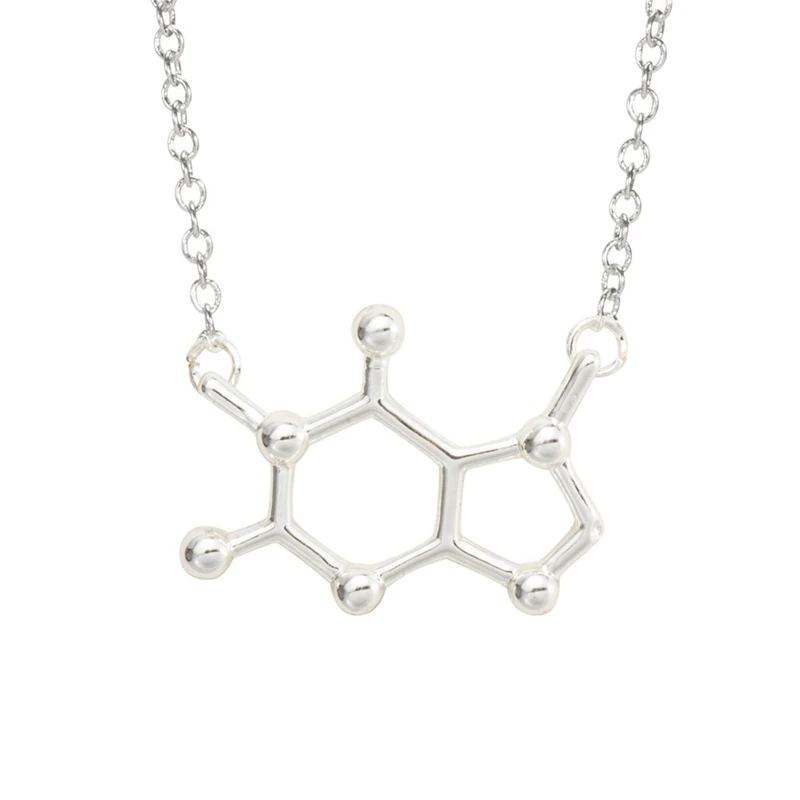 Oly2u New Charateristic Caffeine Molecule Necklaces for Women Dainty Chemistry Elemant Chain Pendant Clavicle Necklace -N138 | Украшения и