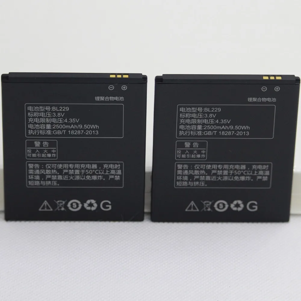 5 шт./лот Новый аккумулятор для Lenovo A8 A806 A808T 2500mah BL229 BL 229 мобильный телефон