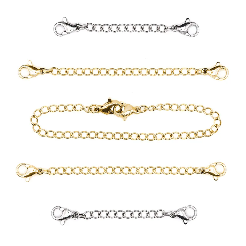 5 шт./лот из нержавеющей стали хвостовые удлинительные цепочки с двойными