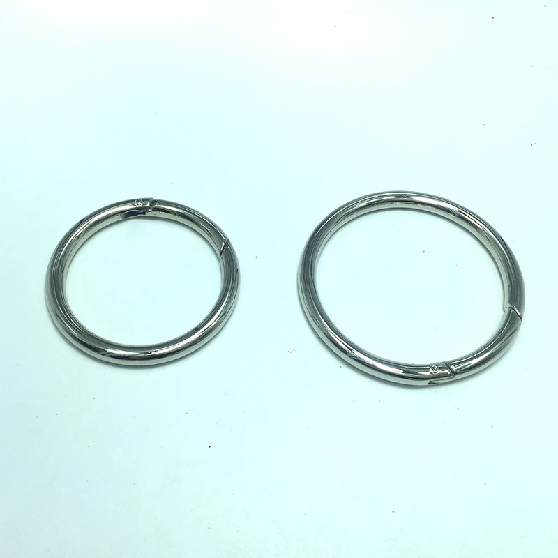Spring Gate Rings, Silver Finish, 10 Pieces