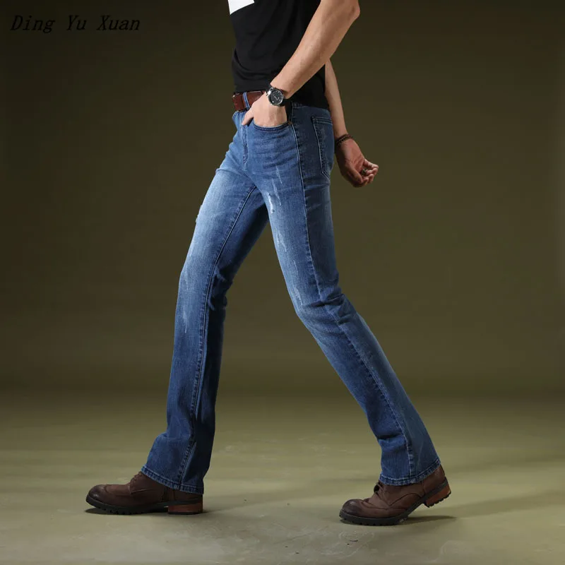 Spring Autumn Men Retro Denim Jeans Pants Slim Fit Jeans Trousers for Men Stretch Boot Cut Jeans Homme