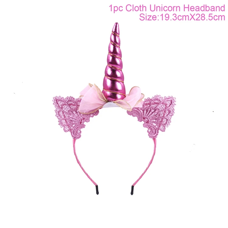 unicorn headband 5 QIFU Unicorn Party Decorations Unicorn Birthday Party Supplies Unicornio Party Headband Set Girl Deco Baby Shower Decorations - Цвет: unicorn headband 5