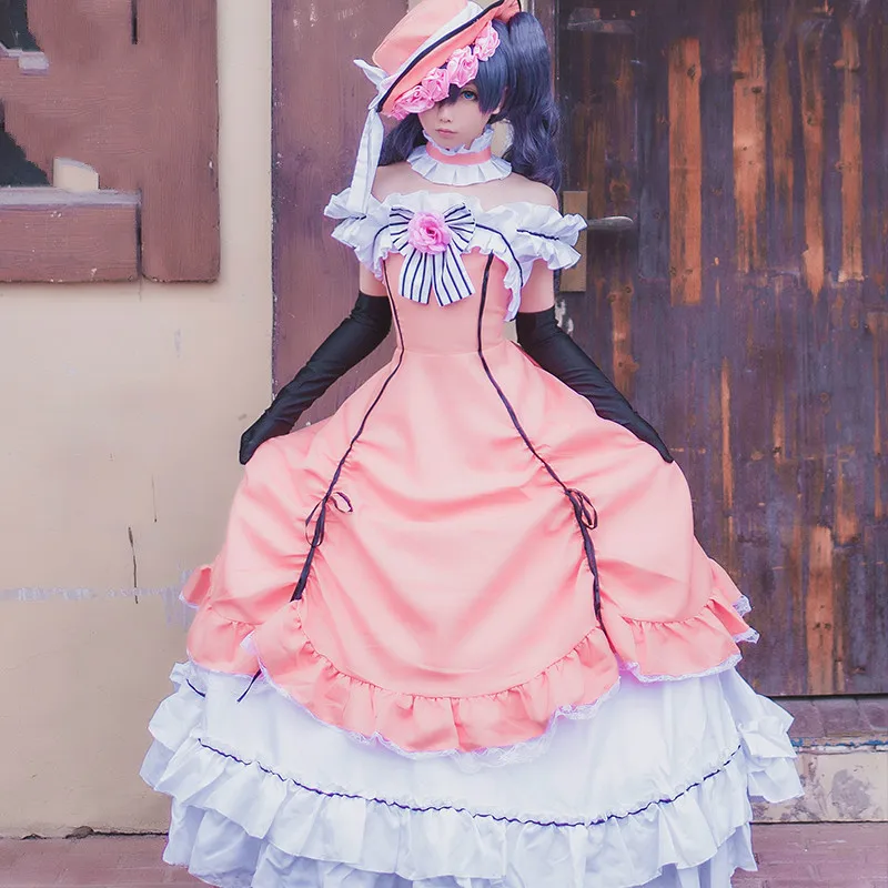 Ciel Phantomhive Cos аниме Black Butler Kuroshitsuji женское розовое платье для Хэллоуина