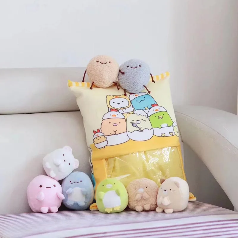 8pcs Sumikko Gurashi Сумка из 8 шт. мини-Мышка кошка единорог плюшевые игрушки для детей мультфильм подушка Япония Аниме Фигурка креативный подарок для детей - Цвет: 8pcs Sumikko Gurashi