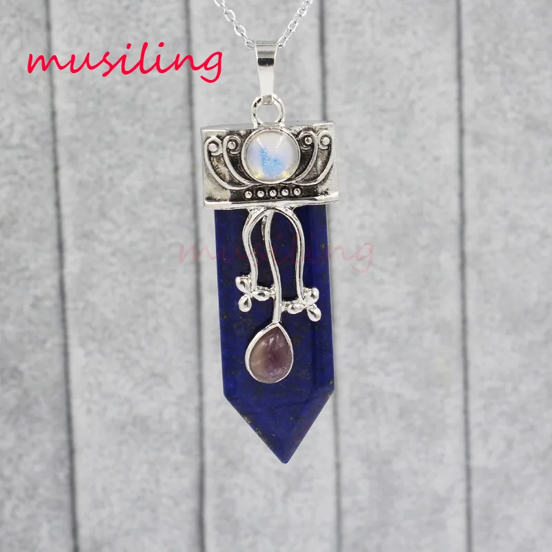 Подвески ожерелье кулон посеребренный меч натуральный камень лазурит амулет