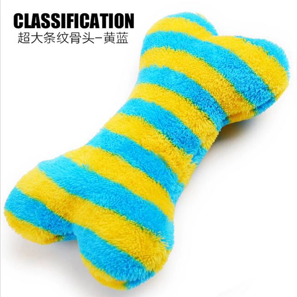 Длина 24 см забавная полосатая большая кость дизайн собака игрушки для кошек