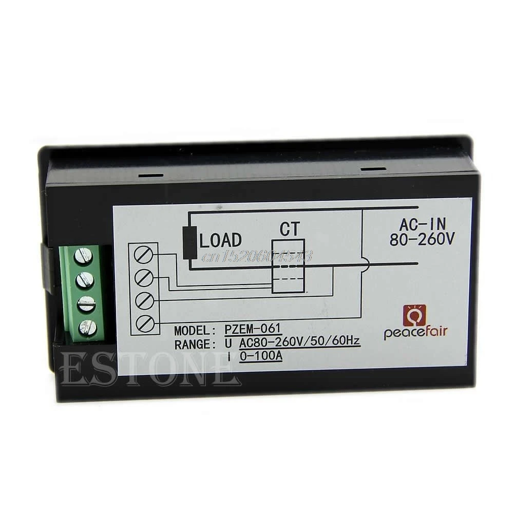 Вольтметр Амперметр цифровой измеритель мощности 100А AC 80 260 В ЖК дисплей 110В 220В R02