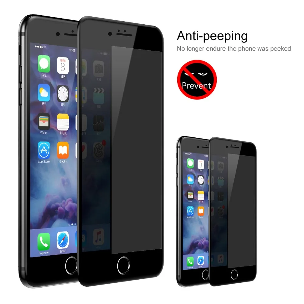 3D полное покрытие Анти шпион экран протектор для iPhone 8 7 6 6s Plus SE 2020 X XS 11 12 Mini Pro Max