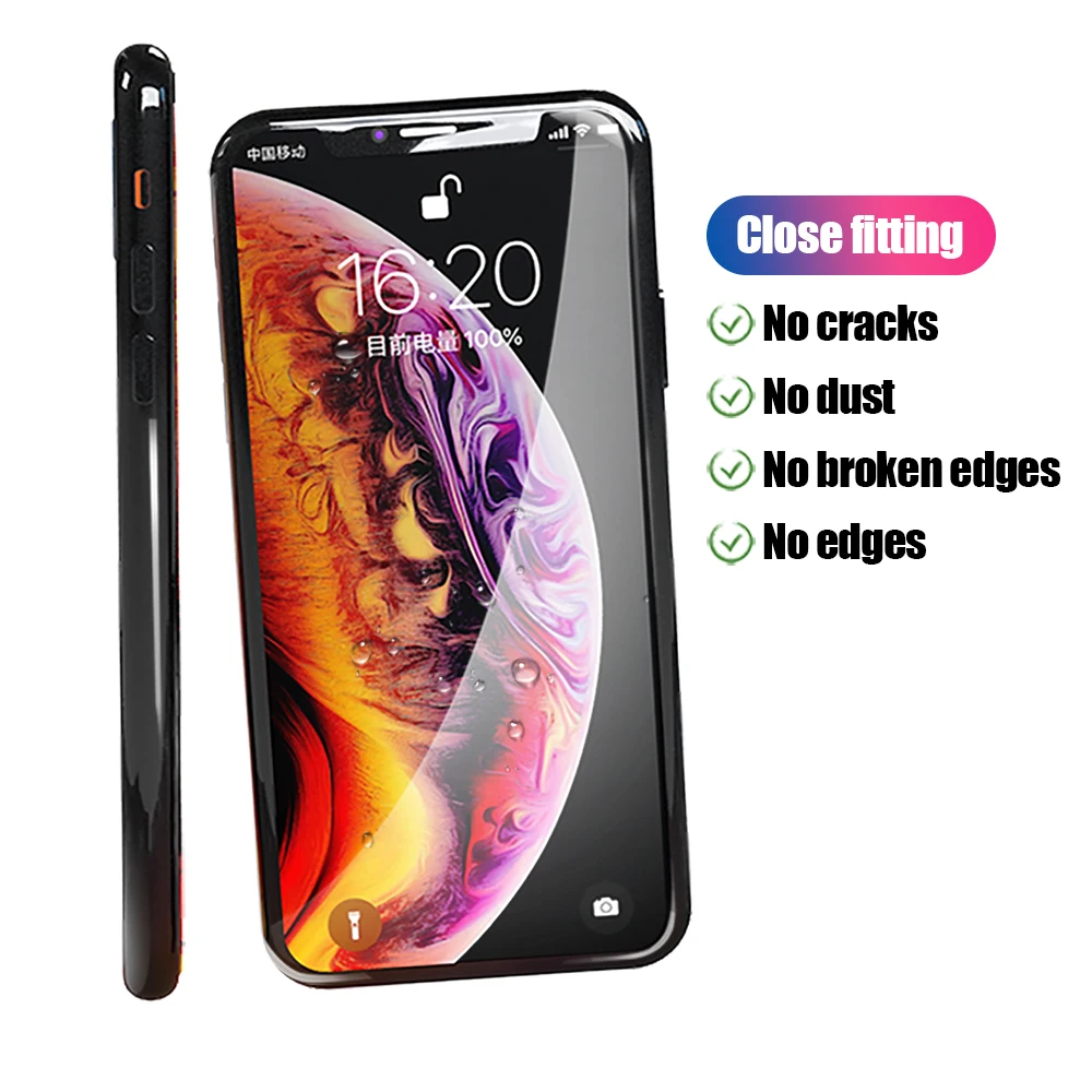 Wellzly 5D Полное покрытие экрана протектор стекло для iPhone 6 6s 7 8 X изогнутые края