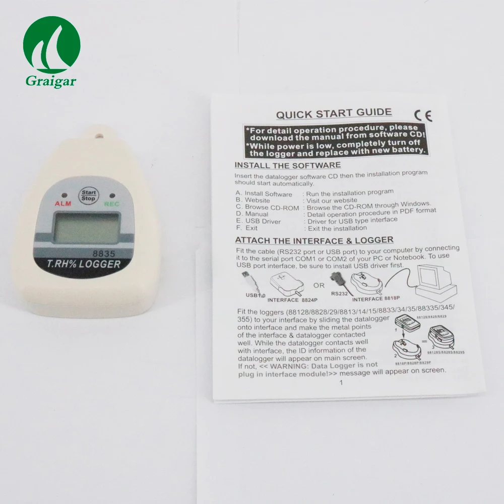 AZ8835 Temperature Humidity Data Logger Protable Recorder Digital LCD Display | Инструменты