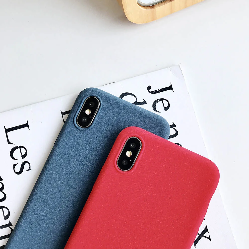 full cover Wool velvet texture paint pc tpu case for iphone 6 7 8 X coque Matte silicone cases 8plus XS |