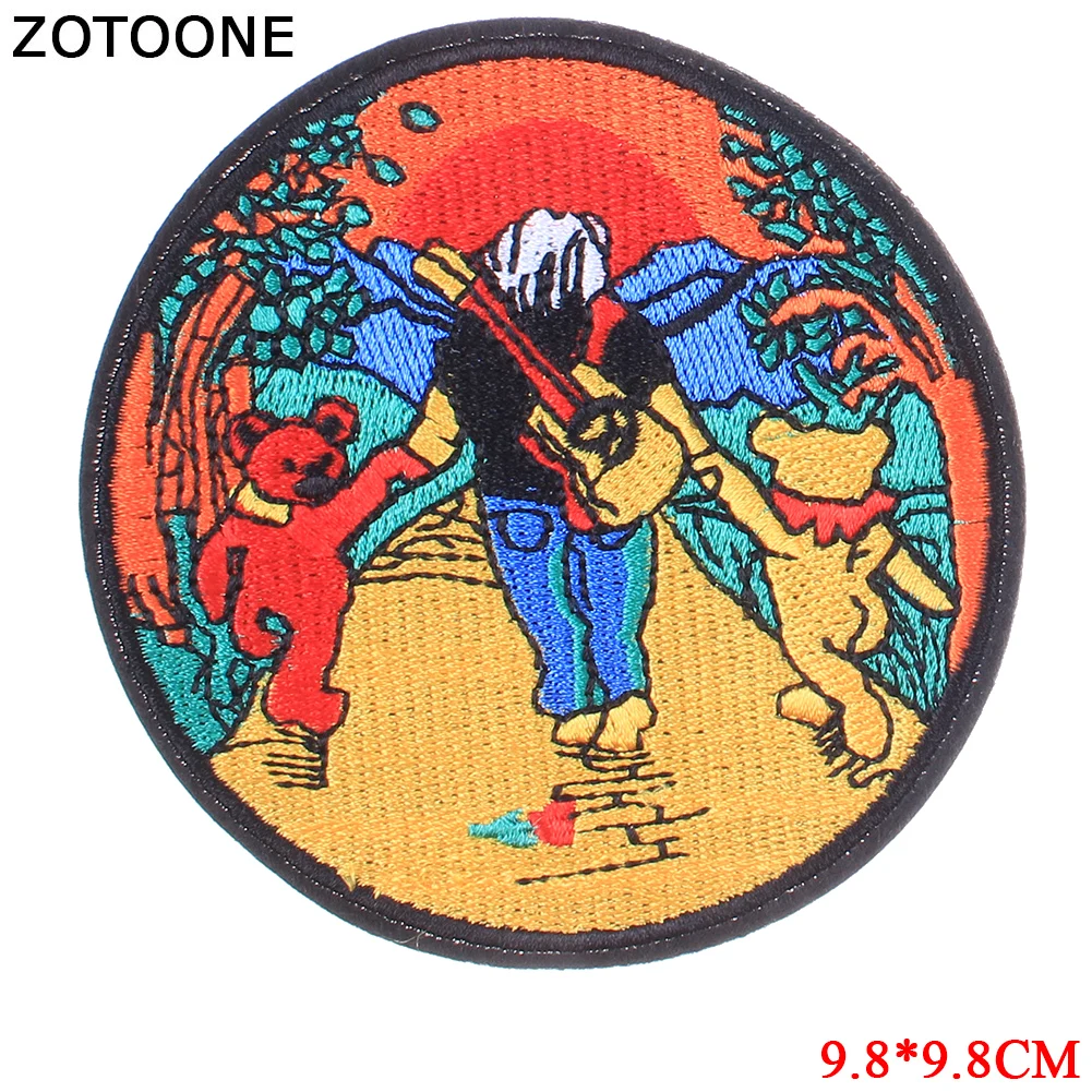 ZOTOONE круглая нашивка для одежды, железная вышитая аппликация для шитья, милая Вышитая эмблема на ткани, DIY нашивки, аксессуары для одежды G