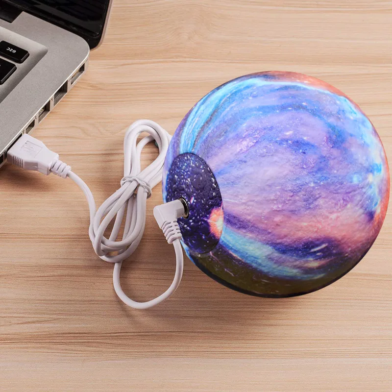 3D печать Лунная лампа планеты лампы 16 цветов светодиодная светильник USB