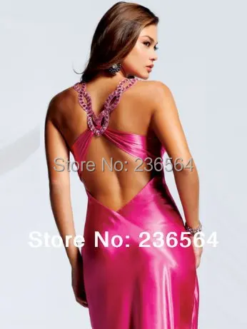 Sequined Rose Red V-neck Crossing Back Floor Length Prom Dress | Свадьбы и торжества