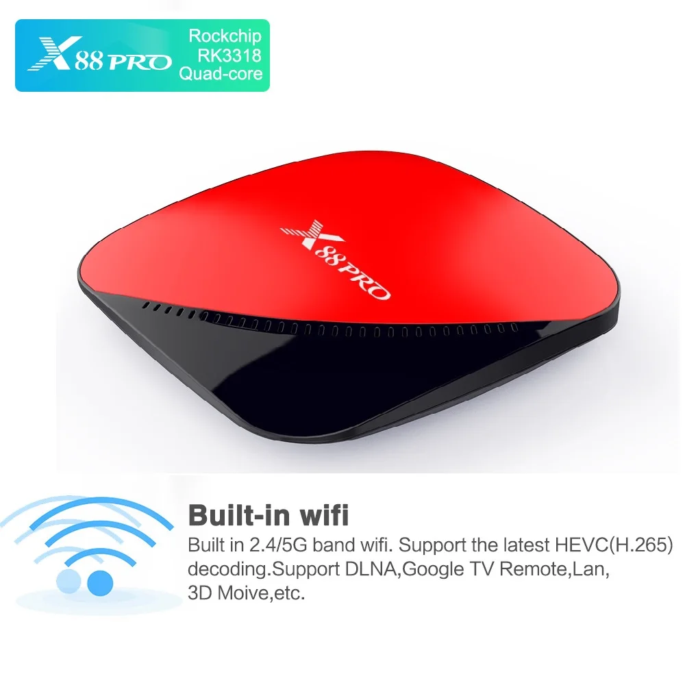 X88 PRO Android 9,0 ТВ приставка 4G 64G RK3318 Смарт ТВ приставка Поддержка 2,4G/5G Wifi 4K Google Play YouTube Netflix 4G 32G Смарт ТВ приставка