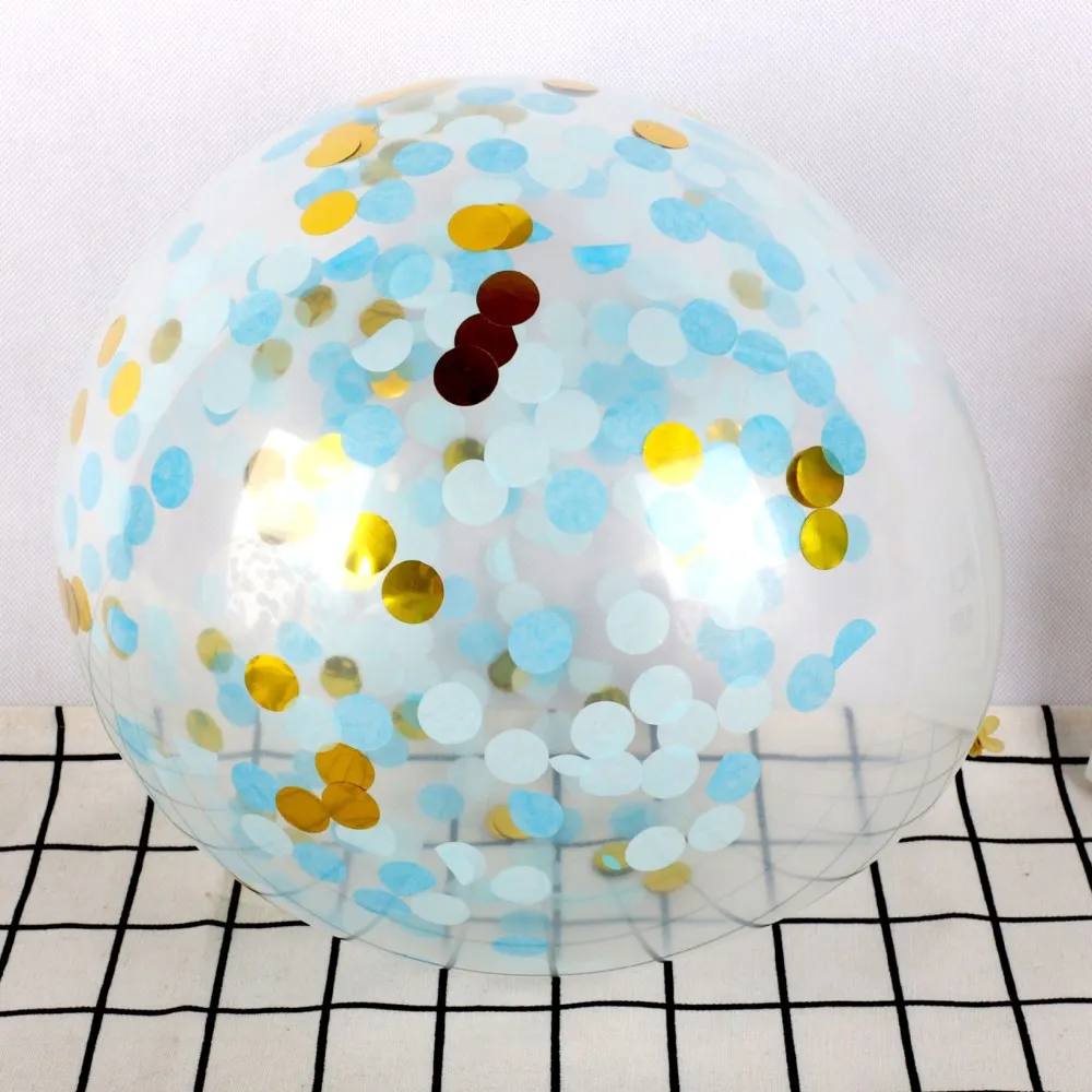 3 5Pcs 12" Mix Paper Confetti Balloons Clear Ballons Wedding Party Decoration Kid Children Birthday Party Supplies Air Ballon Toys - Цвет: 3