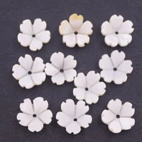 lots 10 pcs 10mm white shell fives petal flower mother of pearl loose beads