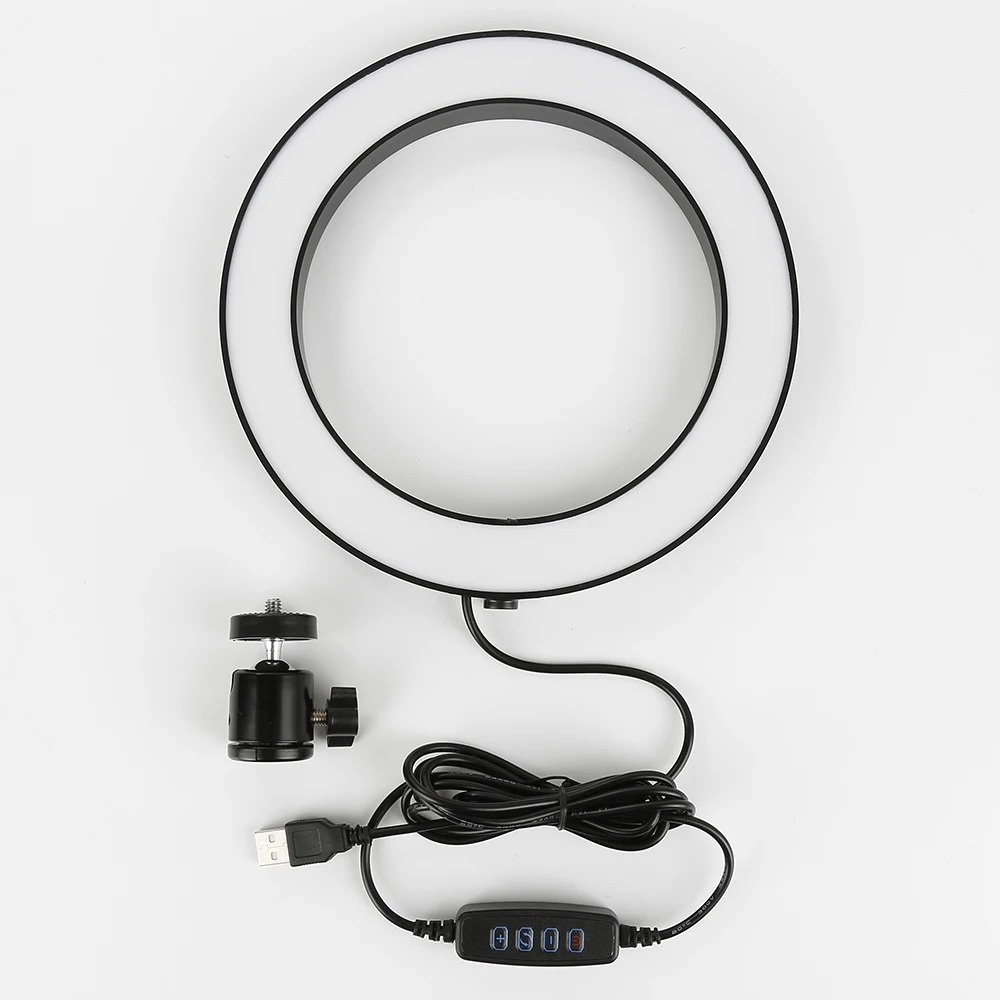 Dimmable восьмидюймовый светодиодный светильник для студийной камеры, кольцо для фото телефона, видео свет, кольцо, заполняющий свет для YouTube, Facebook, twitter