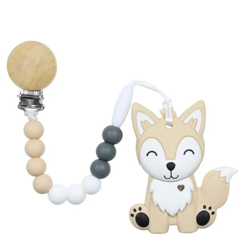 

XCQGH 1Pcs Siberian Husky Dog Shape BPA Free Silicone Baby Teether Chew Nursing Teething Toys 4 Colors