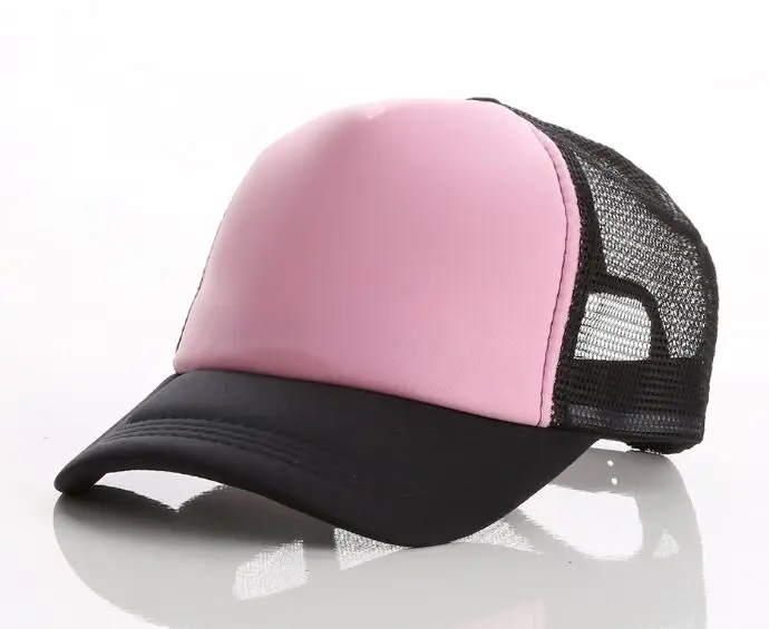 Black pink 500 шт./лот, заказной логотип, Кепка водителя грузовика, для взрослых, полиэстер, печатные шапки с логотипом, бейсболки Gorros - Цвет: Black pink