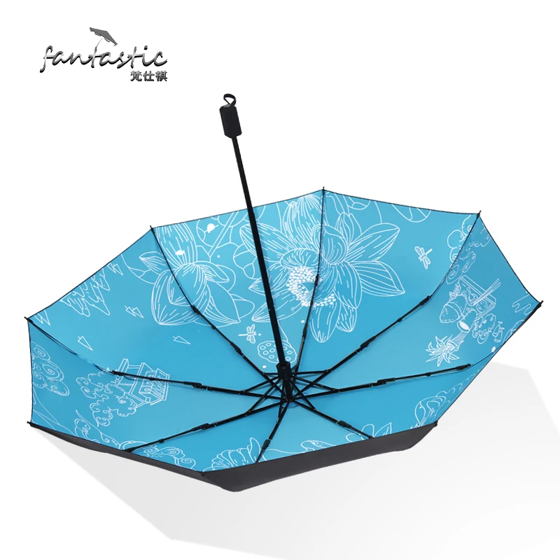 Fantasti Брендовые женские детские водонепроницаемые фото Складной Anti UV черный