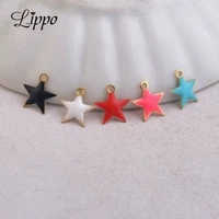 30pcs star brass charm dripping oil charm for bracelet necklace pendant jewelry accessories findings