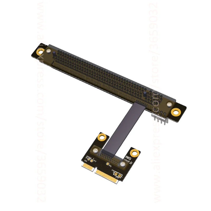 Riser PCIe 16x PCI E x16 к Mini половинный mPCIe adapter Card elbow design Gen3.0 кабель 128 Гбит/с 16