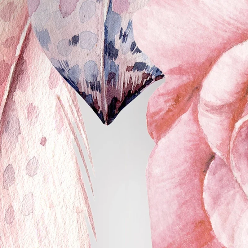 3D обои Современные Простые маленькие свежие акварельные перья Цветы фото