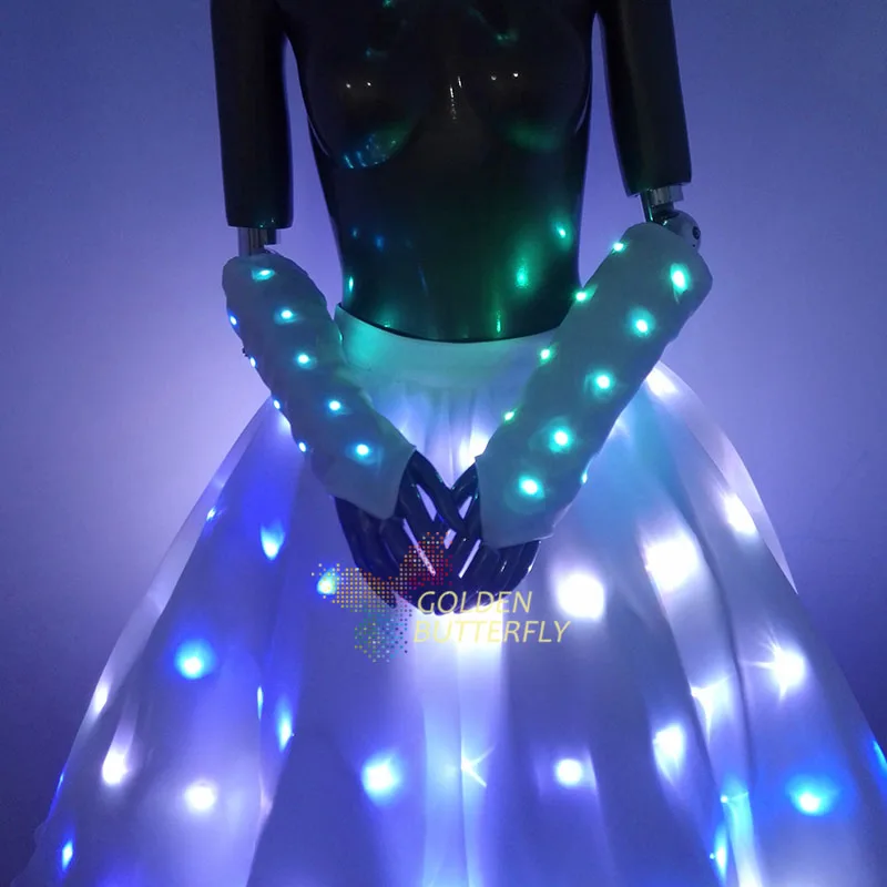 2017 светящееся платье светодиодное полноцветная меняющая цвет светящаяся