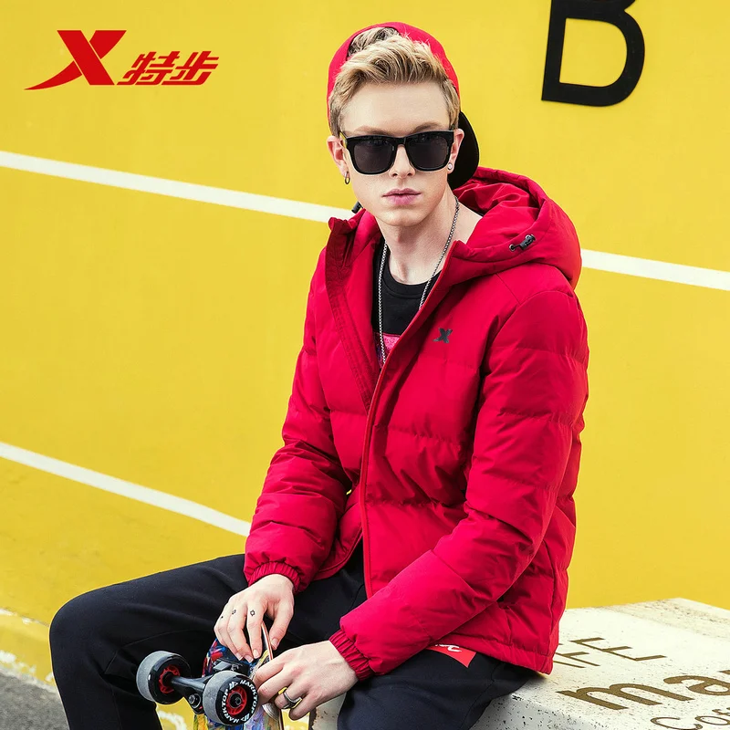 Xtep новинка зимы 2019 спортивный пуховик для мужчин теплая легкая модная мужская