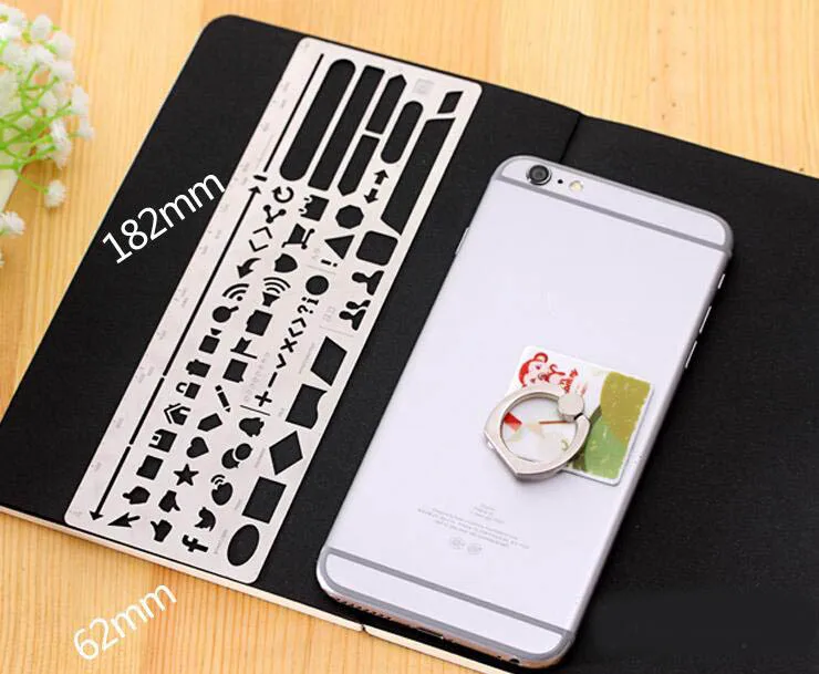 Пустотелая металлическая трафаретная линейка для скрапбукинга DIY портативная из