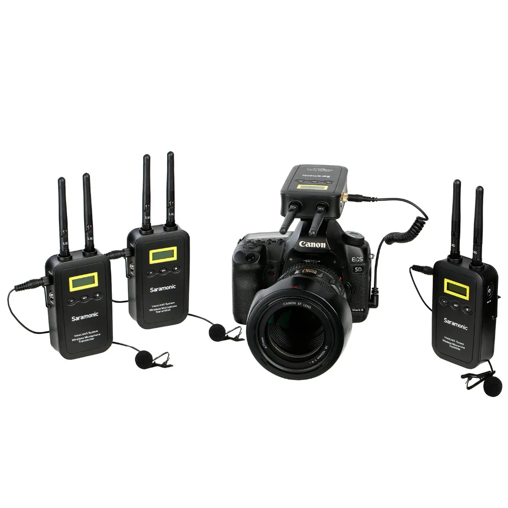 Saramonic 5.8 ГГц Беспроводной петличный микрофон Системы vmiclink5 3 Передатчики и 1