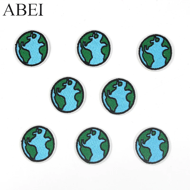 10pcs/lot Diy Embroidered Earth Patches Iron On Star Appliques Sewing Clothes Bags Jeans Coats Motif Badge Apparel Stickers | Дом и сад