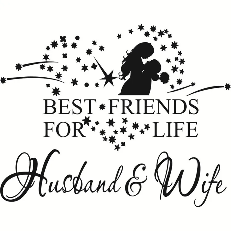 2017 Star Heart Home Decor Hug Couples Vinyl Romantic Wall Stickers Bedom Art Decoration Quotes Husband&ampwife Adesivo De Paredero | Дом и