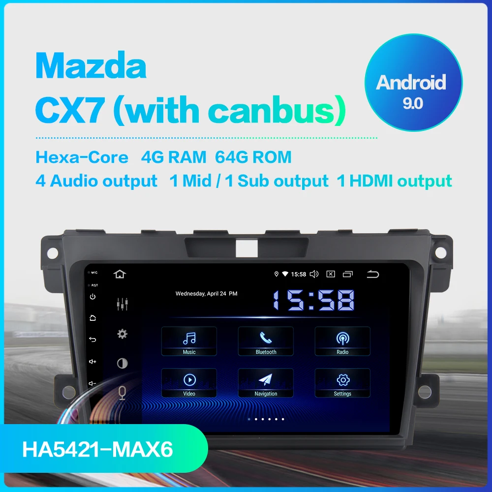 Dasaita " ips Авторадио 1 Din Android 9,0 для Mazda CX-7 2008 2009 2010 2011 2012 2013 gps 1080p видео стерео HDM