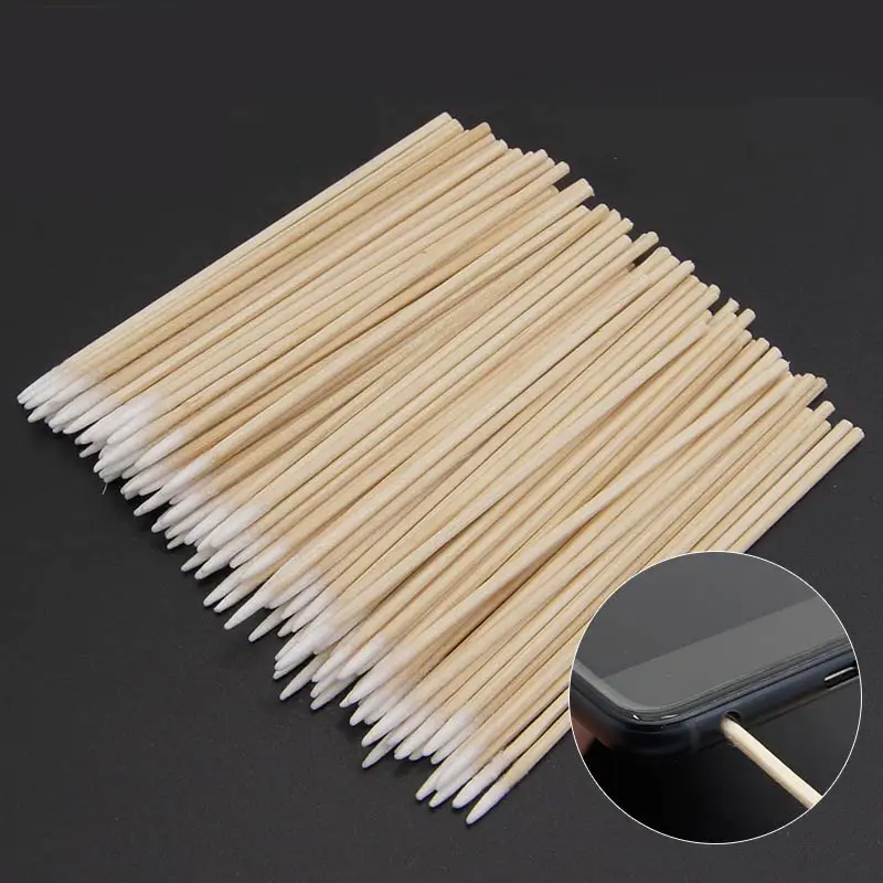 

Newest 100pcs iPhone Samsung Huawei mobile phone charging port cleaning Headphone hole cleaning fine cotton swab