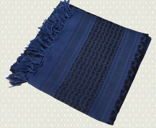 Многоцелевой ветрозащитный арабский kaffiyeh Косынка песок предотвращения Пешие прогулки шарфы шейный платок армии поклонников Тактический Шарф - Цвет: Синий