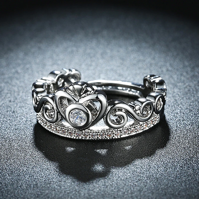 Винтажные открытые кольца в форме короны для женщин обручальное кольцо из