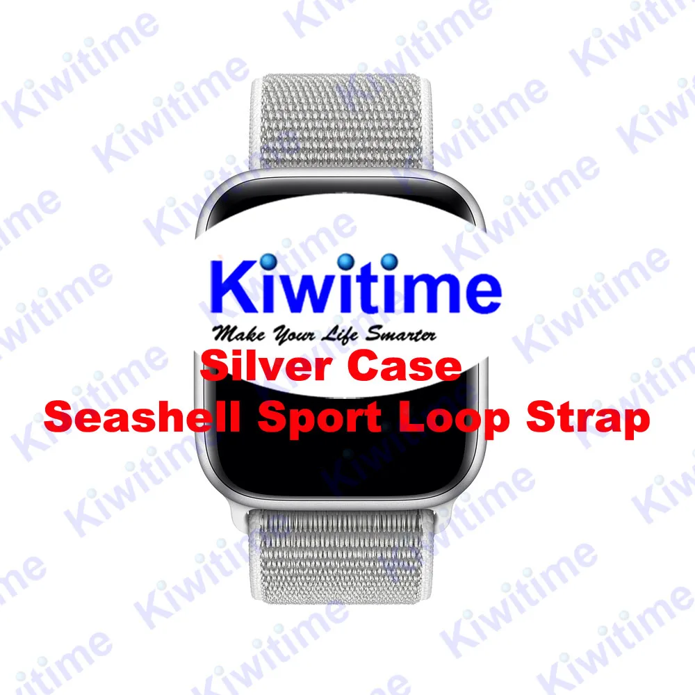 Silver Seashell KIWITIME IWO 9 IWO 10 умные часы 44 мм gps пульсометр шагомер движения трек умные часы для iPhone Android телефон не IWO 7 8 - Цвет: Silver Seashell