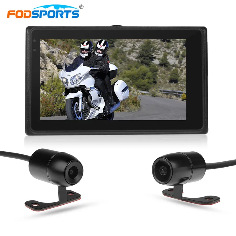 Fodsports 3 дюймов повышен T2 Wi-Fi Видеорегистраторы для мотоциклов 1080P видео Регистраторы Водонепроницаемый Камера с проводным контроллером Dash Cam
